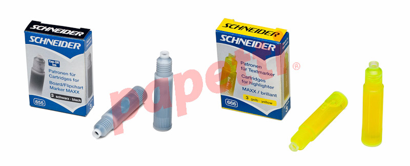 evidentiator, instrumente de scris, Papetarie, patroane cu cerneala, Schneider, text marker