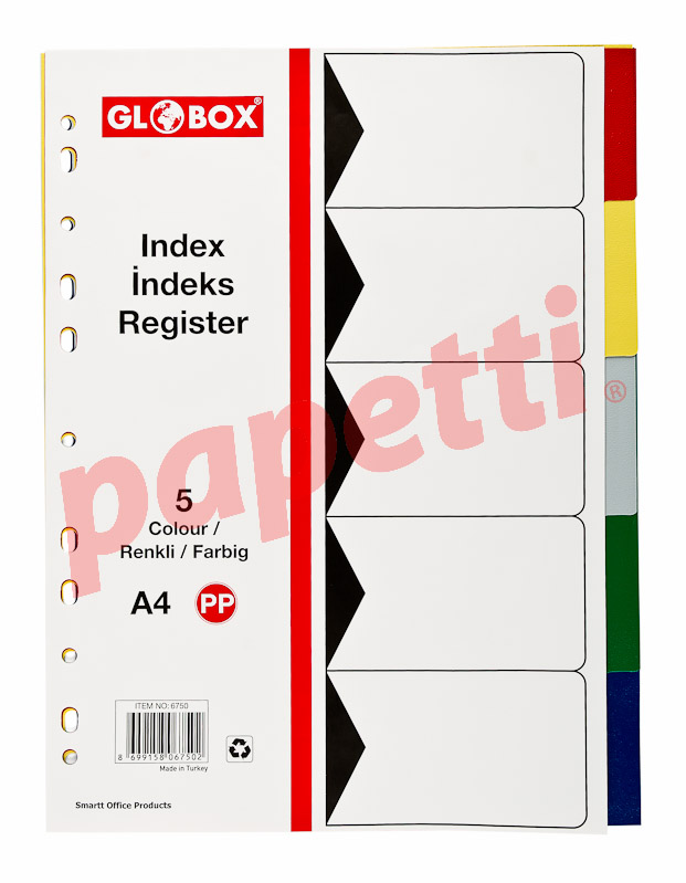 Globox, index / separator