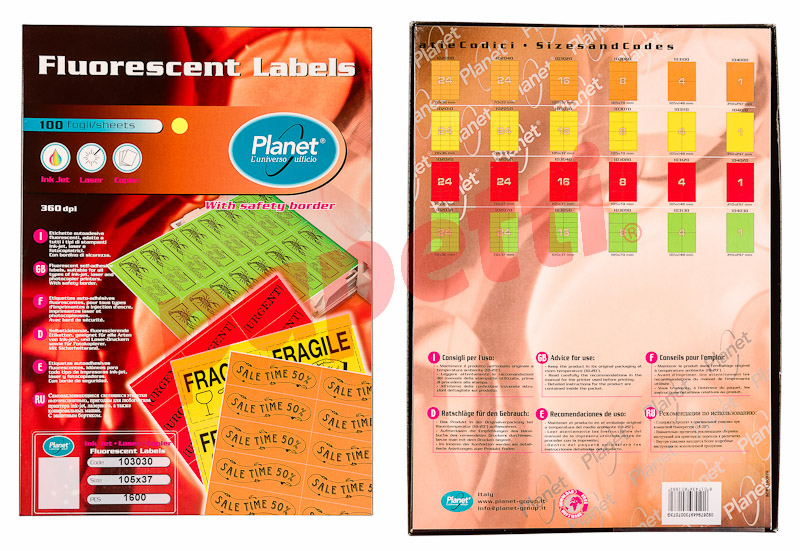 etichete in coli pt imprimanta, Planet